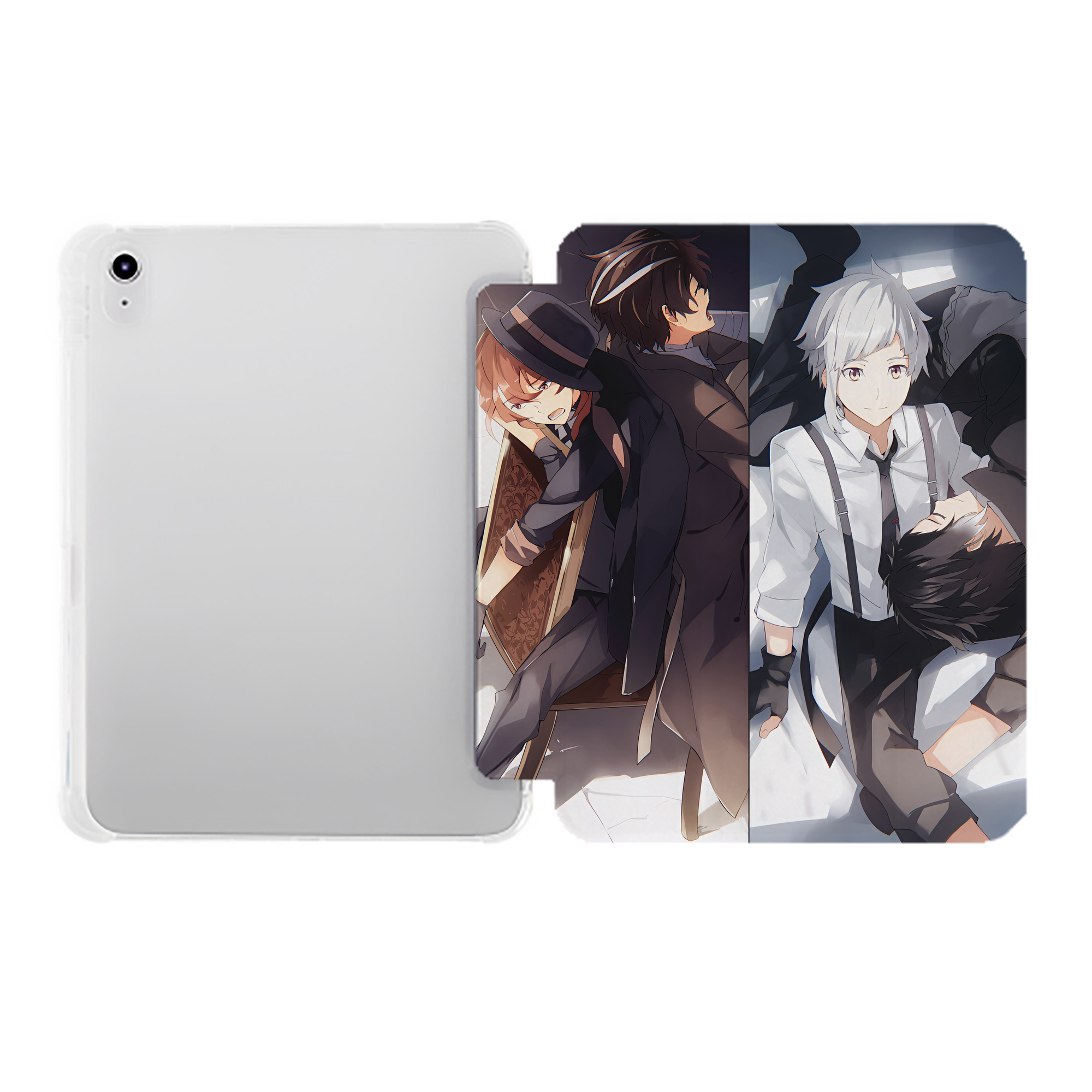 （画像用） 文豪ストレイドッグス Bungo Stray Dogs IPad ケース ペン収納付き 三つ折りスタンド PUレザー×シリコン 対応機種9.5/10.5/10.9インチ